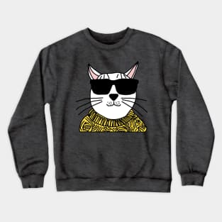 Kitty Cat wears Sunglasses Crewneck Sweatshirt